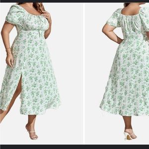 Boho puffy sleeve midi